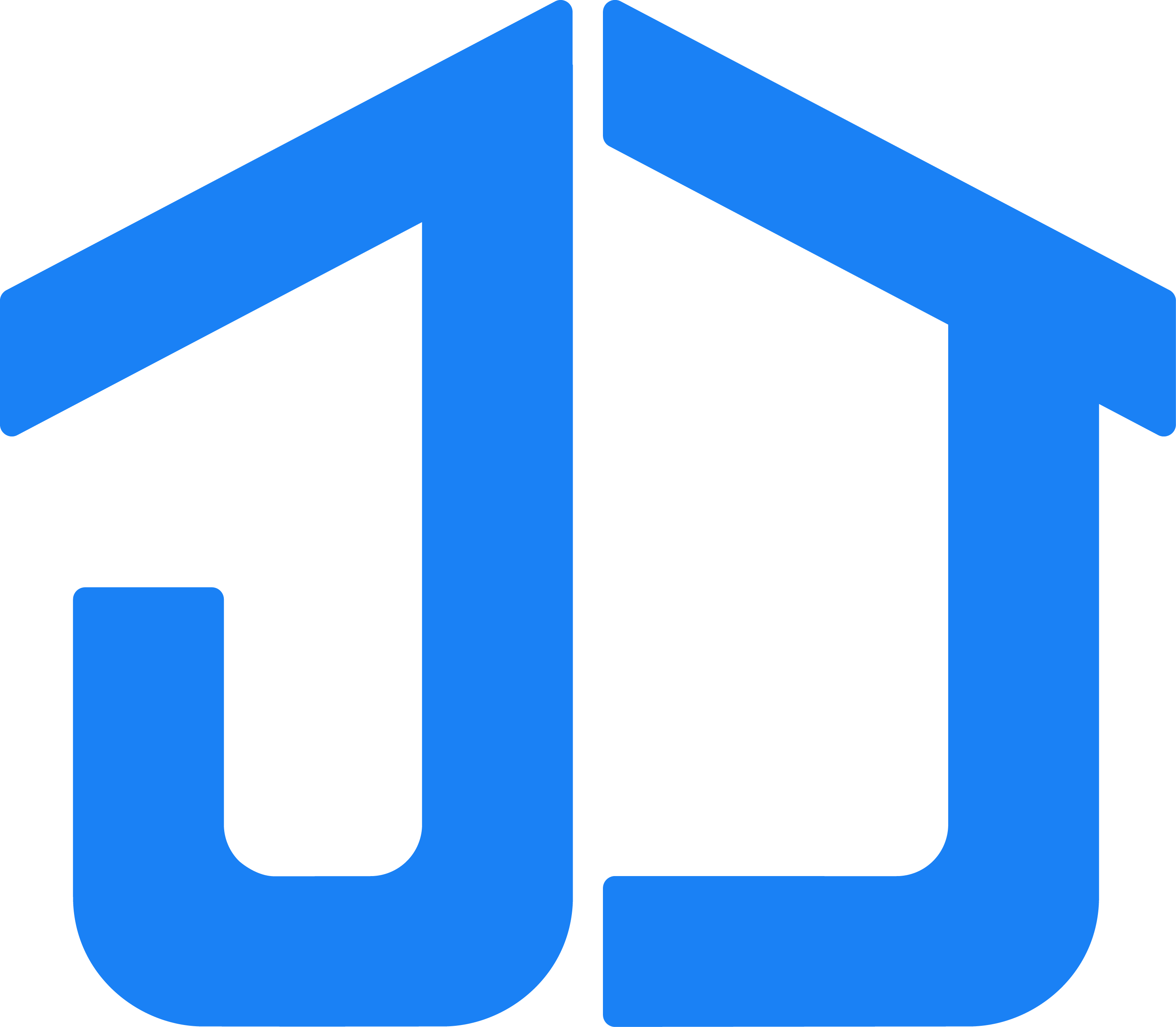 JJ Quality Builders Brandmark, two jjs that form the shape of a roof